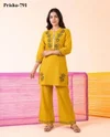 K 1165 By Naisha Linen Slub Casual Wear Co Ord Set
